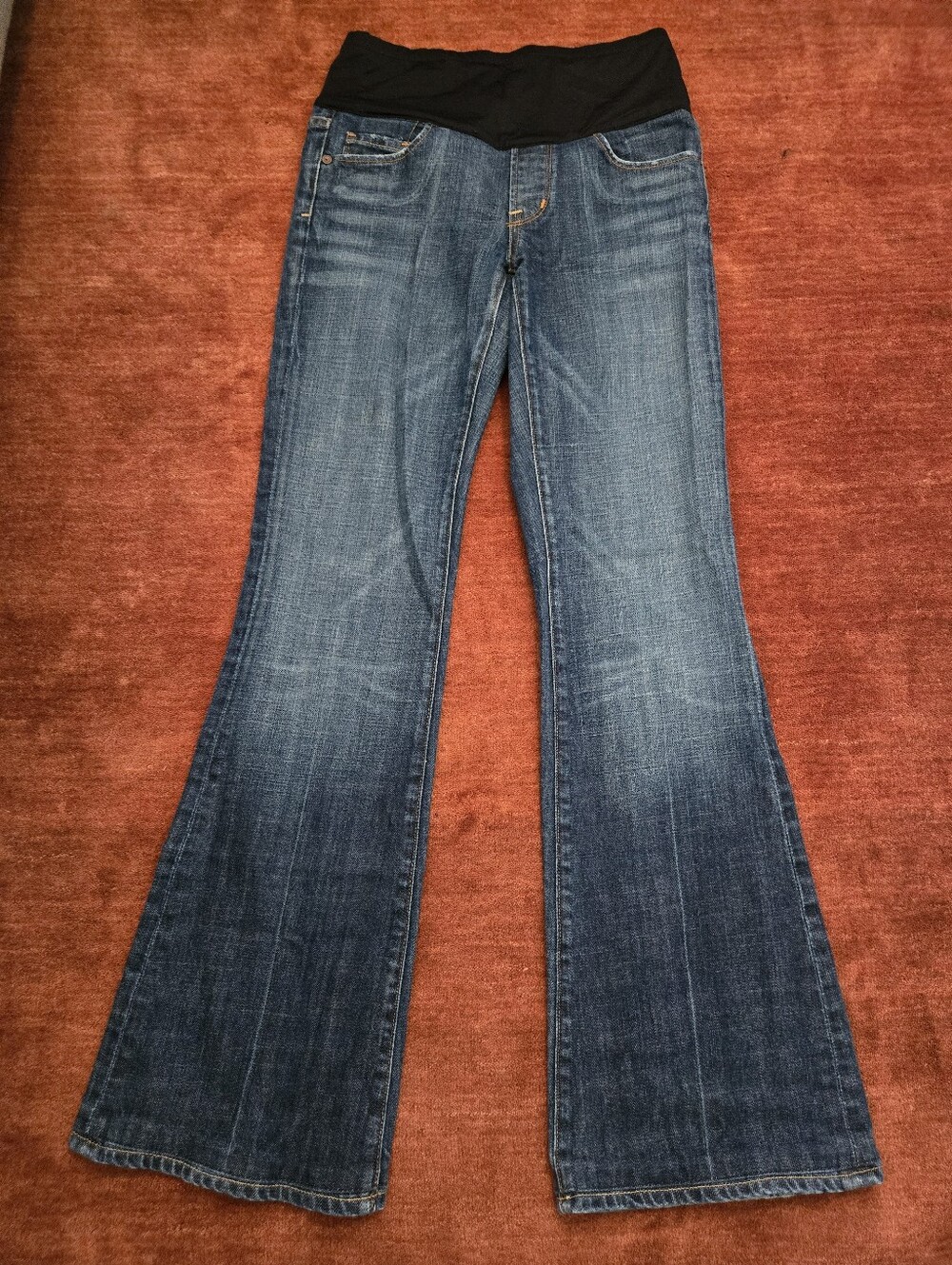 Citizens Of Humanity Dark Blue Flare Maternity Jeans